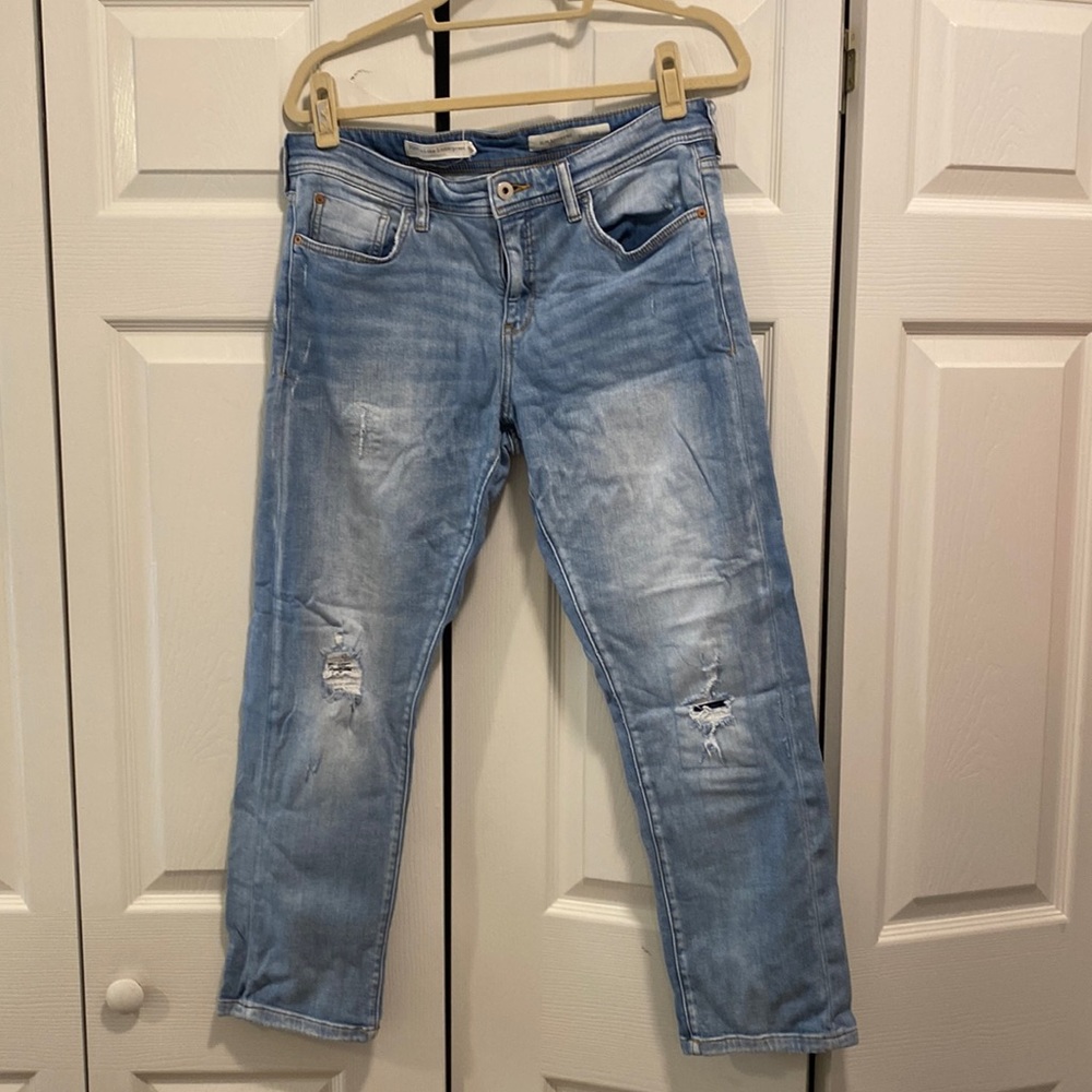 Anthropologie Pilcro and the letterpress silk boyfriend crop jean, size 29